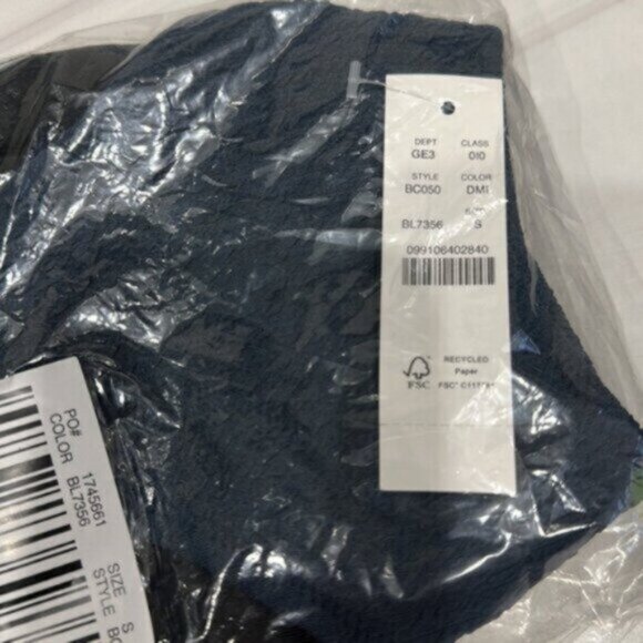 NWT J.Crew Blue Textured Curved-Waist Cheeky Bikini Bottom Size Small - Picture 4 of 4